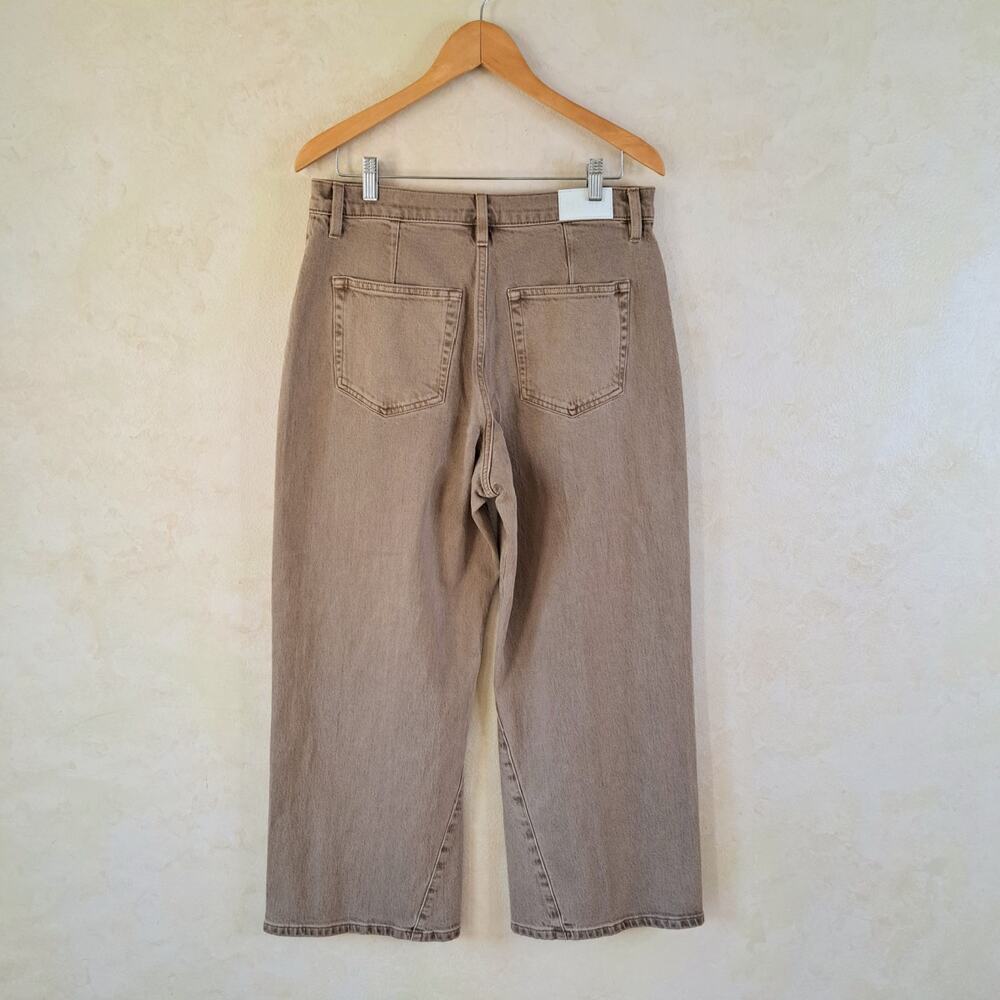 Pistola Kyra High Rise Cropped Barrel Leg Jeans Sz 31 Tannin Brown Bowed - Picture 4 of 12